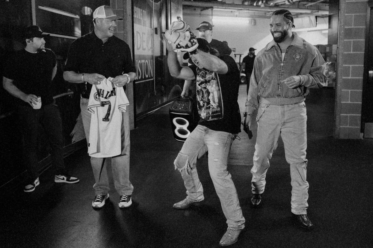 Morgan Wallen, Roger Clemens and Drake; Photo Courtesy of Matt Paskert