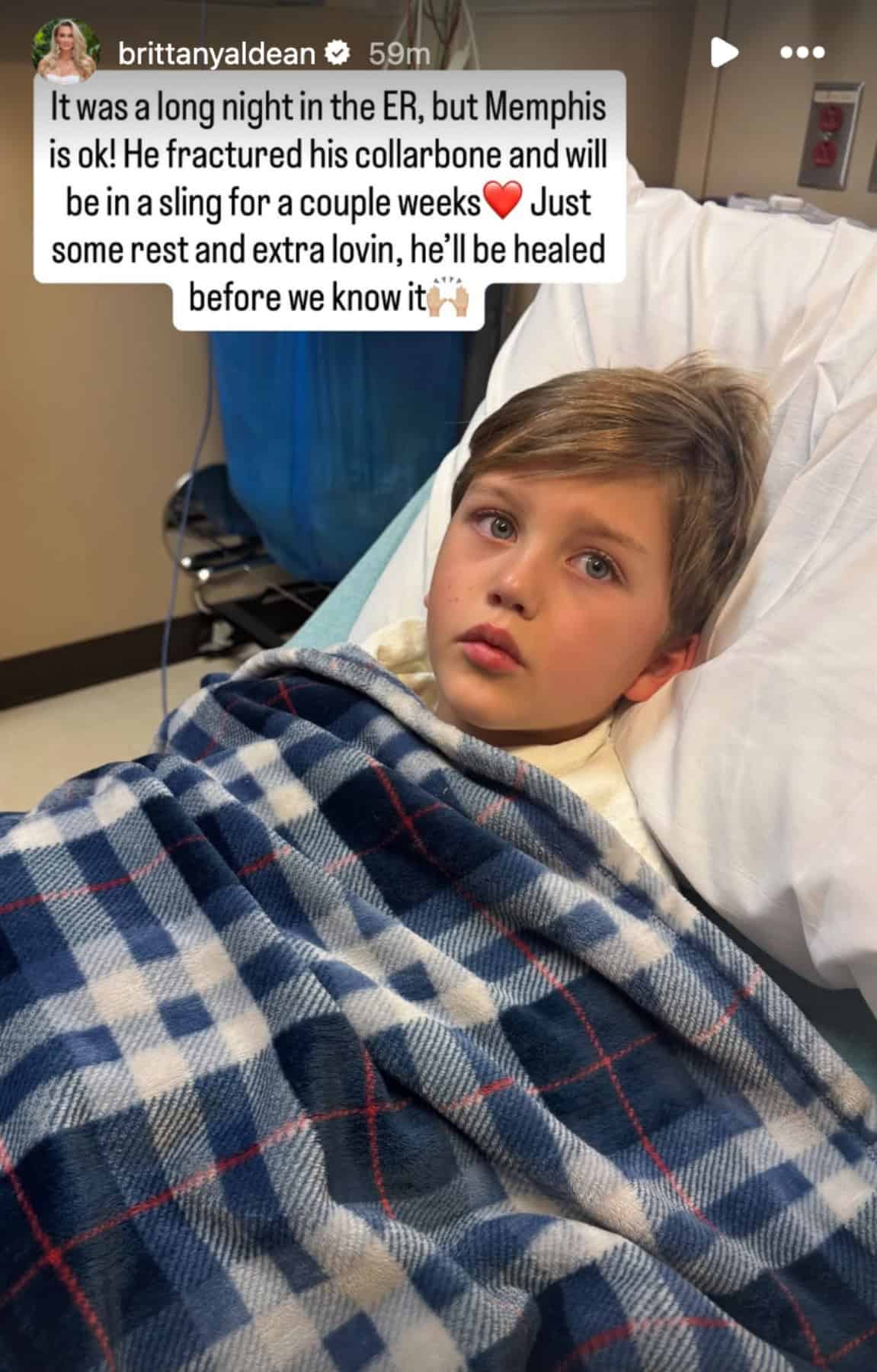 Brittany Aldean and Son Memphis In ER; Photos Courtesy of Instagram