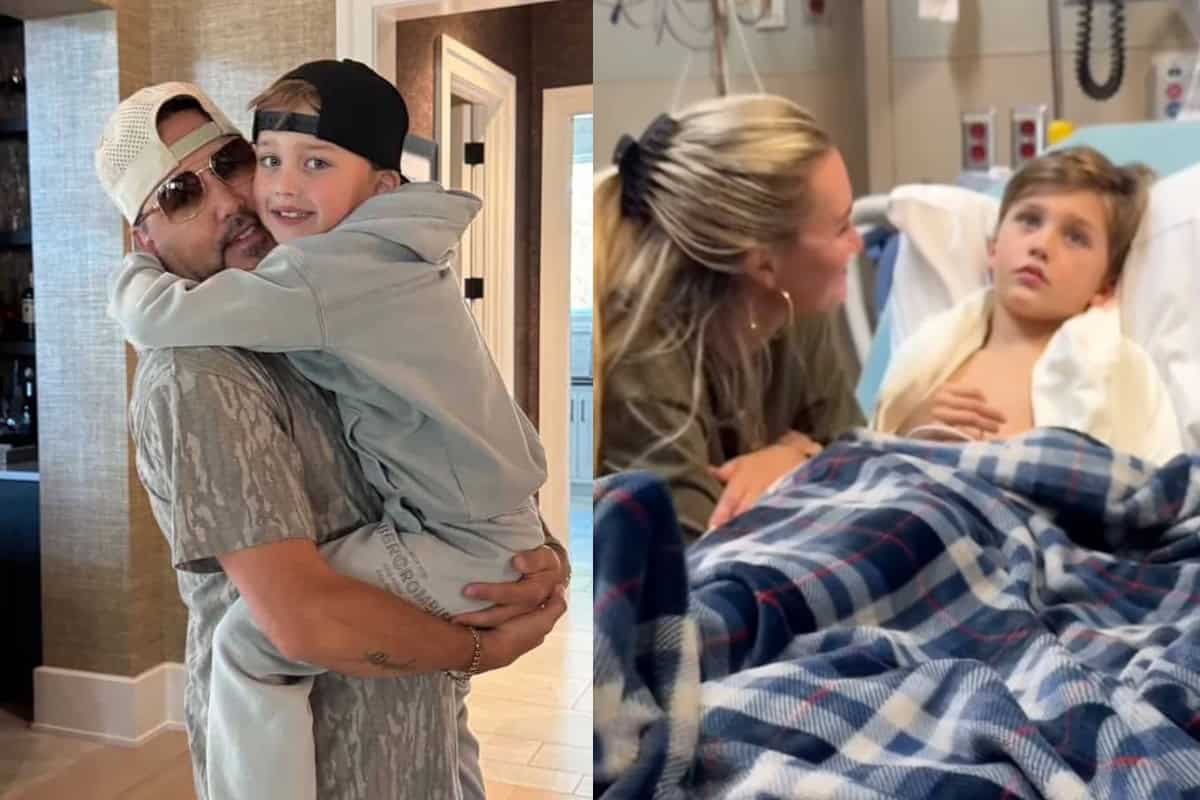 Jason Aldean, Brittany Aldean, Son Memphis ất ER; Photos Courtesy of Instagram