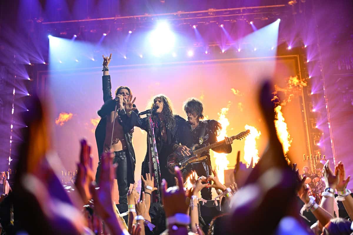 Yungblud and Aerosmith Honoring the late Ozzy Osbourne at 2025 MTV VMAs; Photo Courtesy of Getty Images for MTV