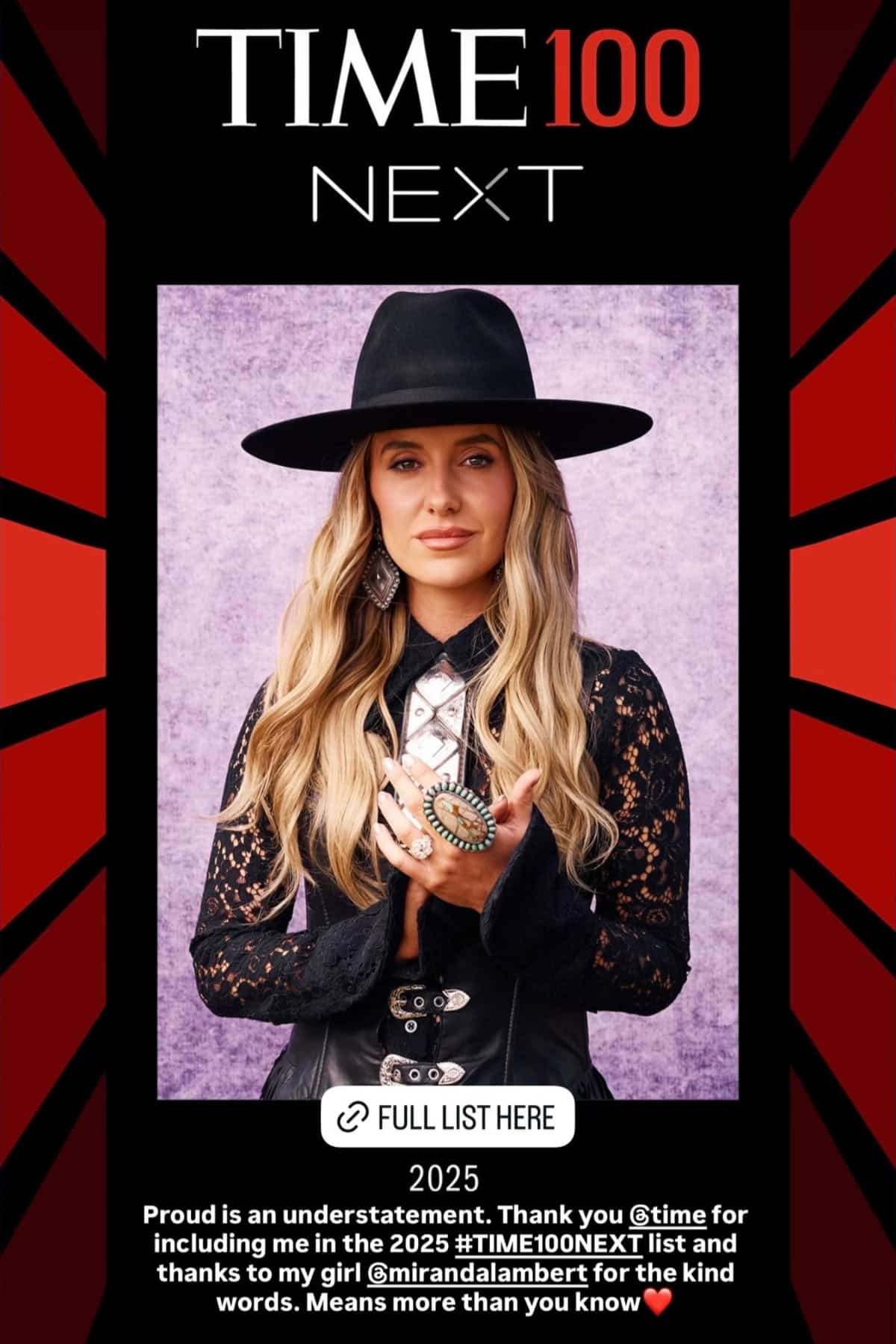 Lainey Wilson TIME100 Next List