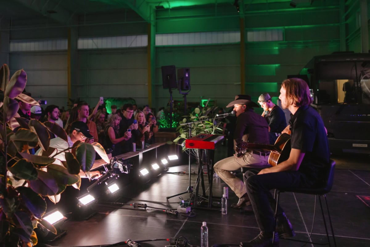 Tucker Wetmore Performing at 2025 Hangar Party; Photo Courtesy of William King