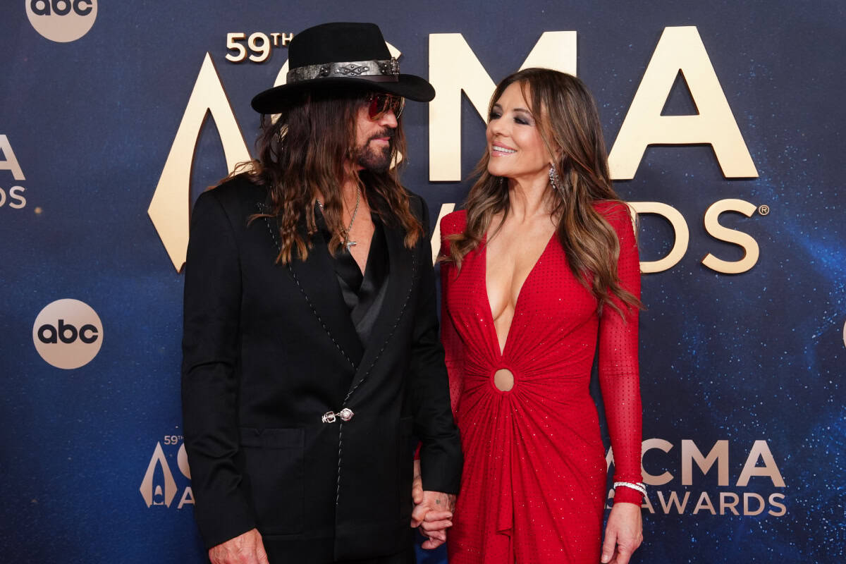 Billy Ray Cyrus and Girlfriend Elizabeth Hurley; Photo Courtesy of CMA Awards