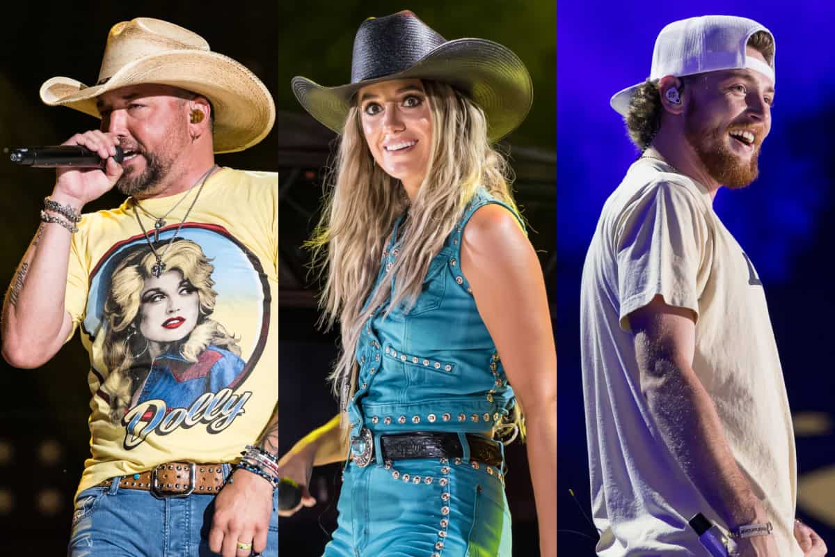 Jason Aldean, Lainey Wilson and Bailey Zimmerman; Photos by Andrew Wendowski