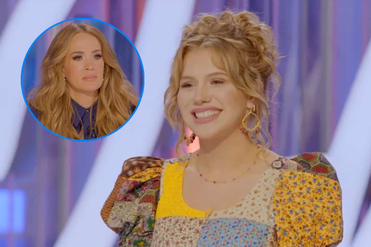 Carrie Underwood Crying To Hannah Harper; Photo Courtesy of American Idol / ABC