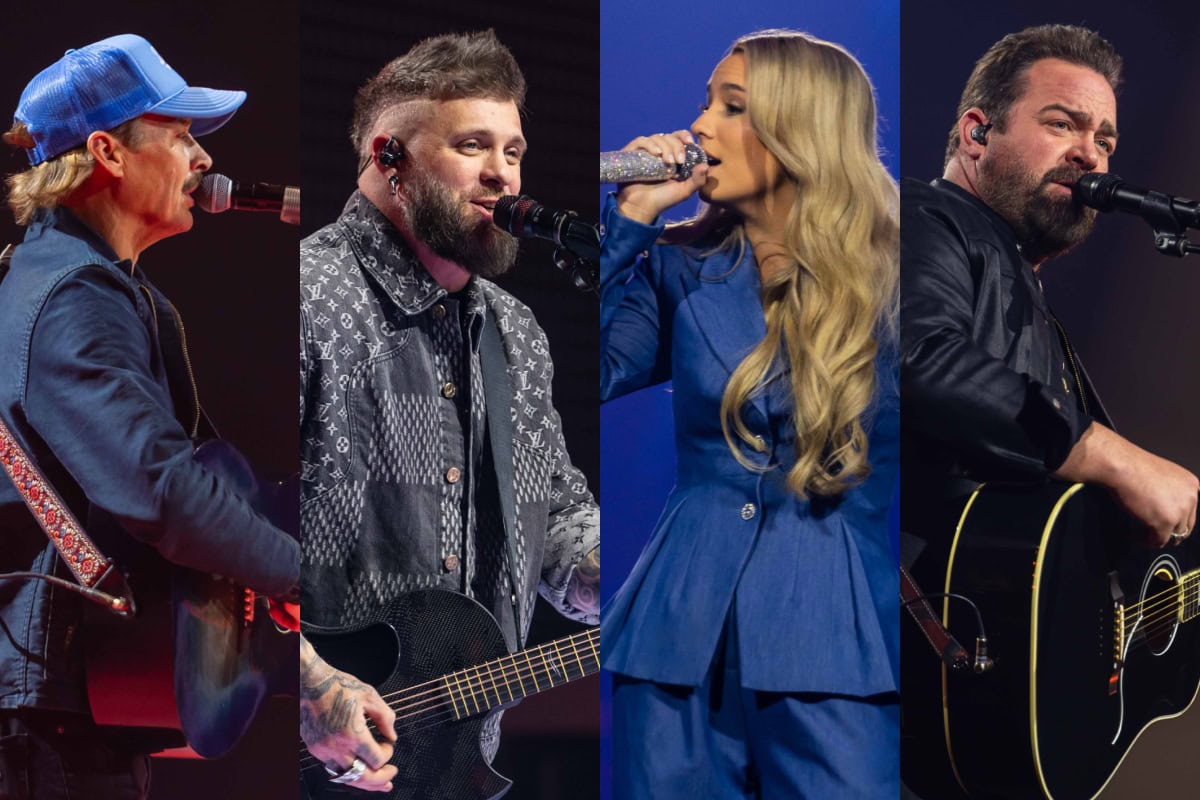 Kid Rock, Brantley Gilbert, Gabby Barrett and Lee Brice; Photo Courtesy of Turning Point USA