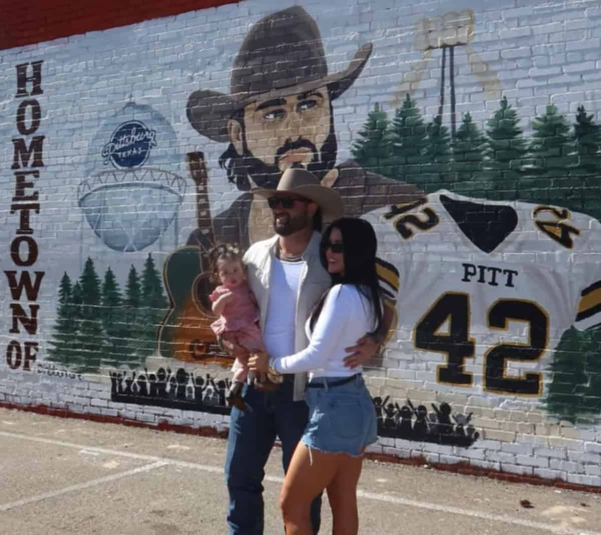 Koe Wetzel, Girlfriend Bailey Fisher and their daughter Woods Madison; Photo Courtesy of Instagram