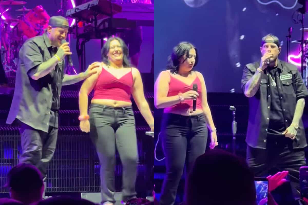 Jelly Roll and Bailee Ann Onstage in Michigan; Photo Courtesy of @craftyboyymama/TikTok