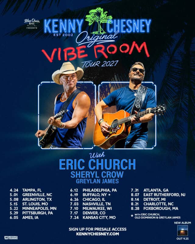 Kenny Chesney The Original Vibe Room 2027 Tour Dates