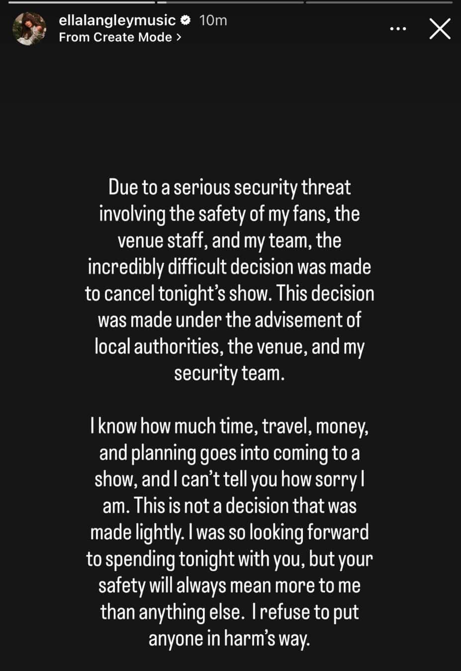 Ella Langley Statement After BOK Center Concert Canceled 